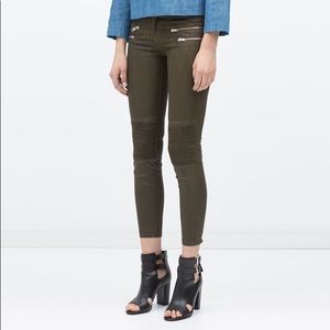 Zara Coated Biker Jeans